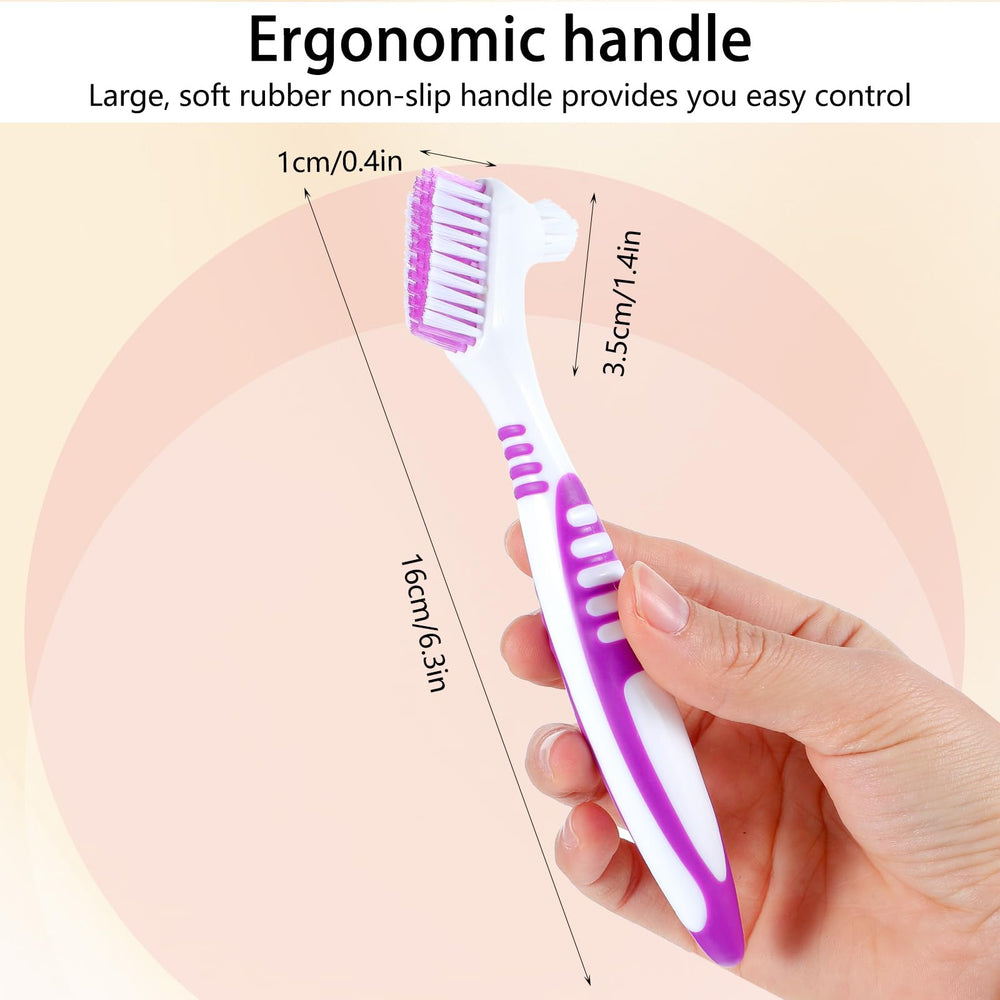 Close-up of double-sided brush head showing large and small bristles