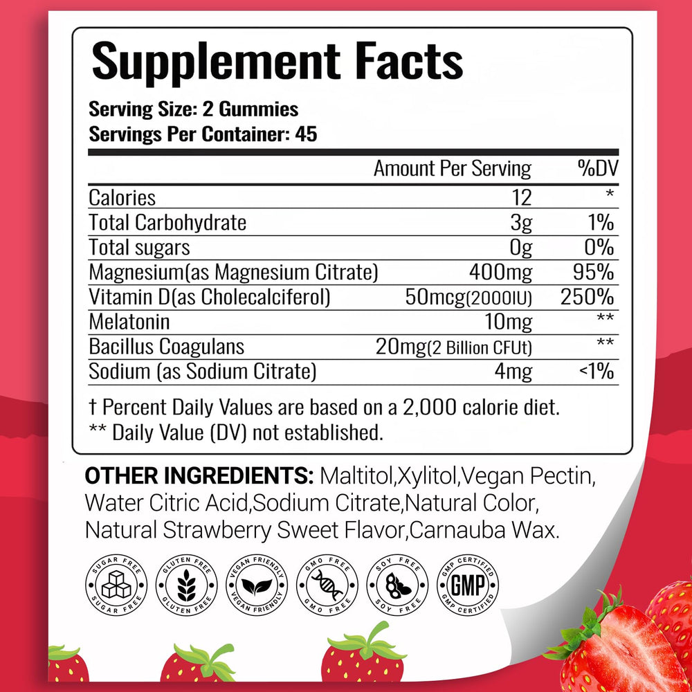 Bottle displaying 90 gummies per bottle