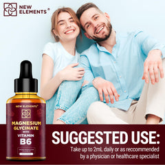 Vegan, non-GMO magnesium glycinate drops packaging and labeling