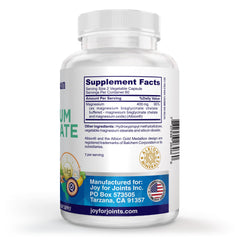 Close-up of Magnesium Glycinate and Oxide 400mg capsules.