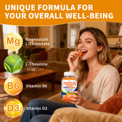 Close-up of orange magnesium L-threonate gummy