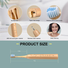 Two replaceable bamboo heads included with the toothbrush