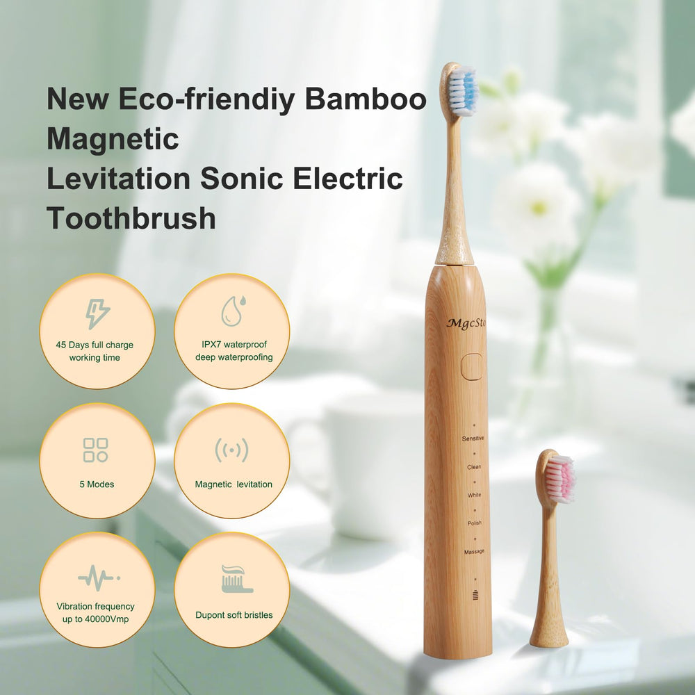 Close-up of five cleaning modes interface on the toothbrush