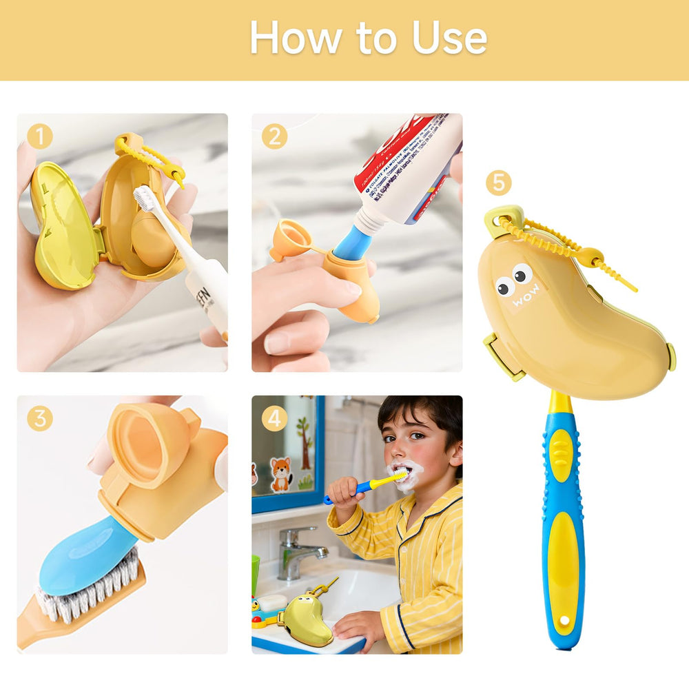 Carrying Strap and Secure Closure on Banana Toothbrush Case