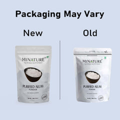 Sealed 100g pouch packaging of Mi Nature Alum Powder