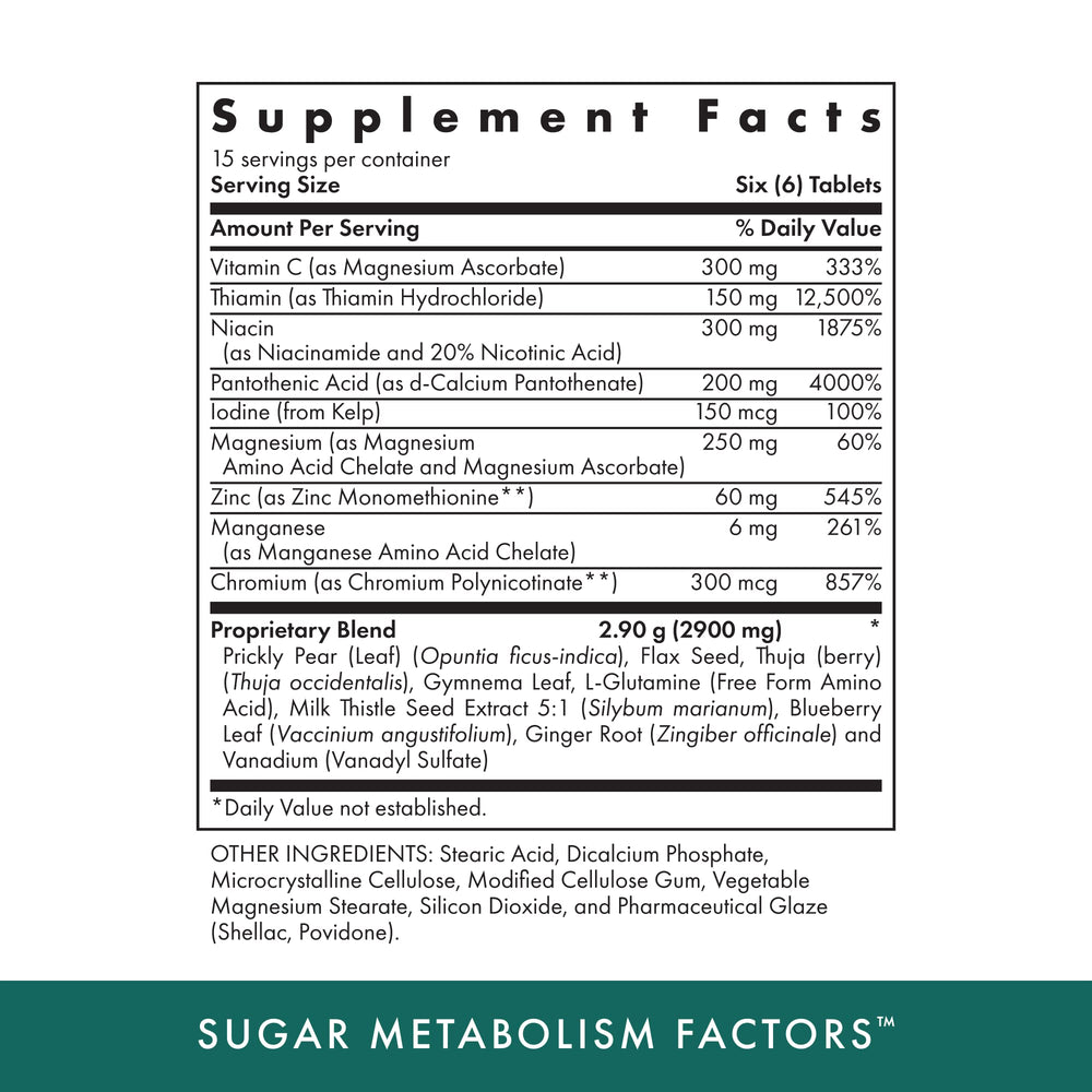 Front packaging of Michael's Naturopathic Sugar Metabolism Factors