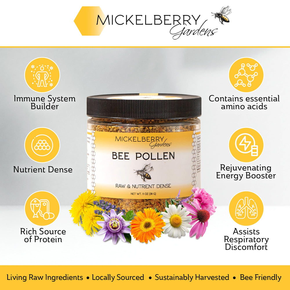 Close-up of raw bee pollen granules