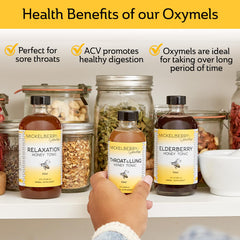 4 oz bottles in a 2-pack box for Mickelberry Gardens Throat & Lung Honey Tonic