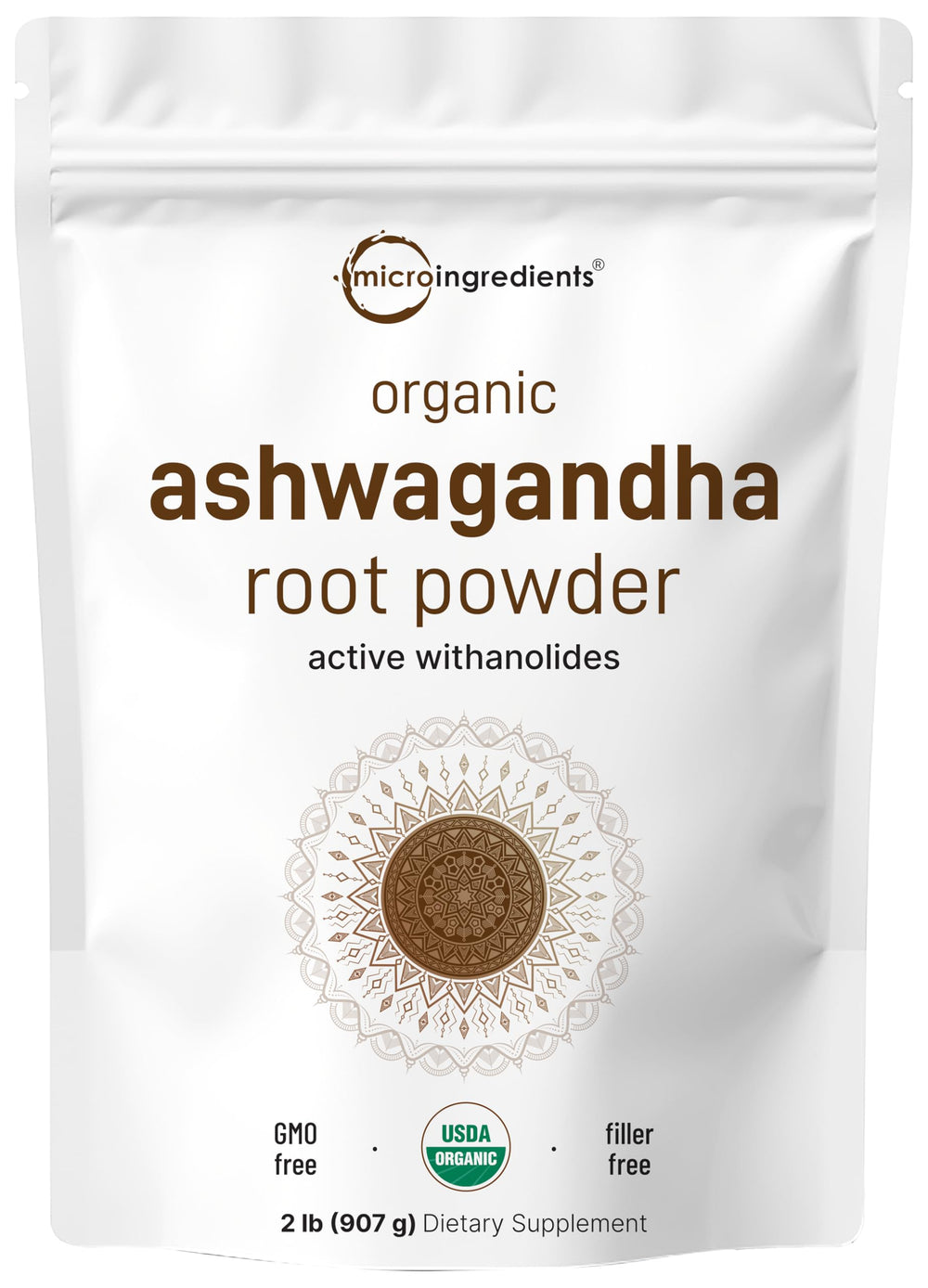Micro Ingredients Organic Ashwagandha Root Powder 2 lb package