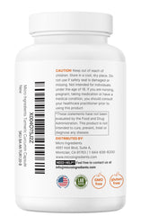 Nutritional label close up highlighting 95 percent curcuminoids and 1,000mg per serving.