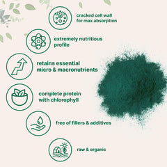 Chlorella powder poured into a smoothie bowl