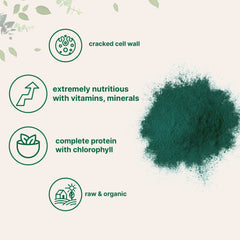 Raw organic chlorella powder in a bag