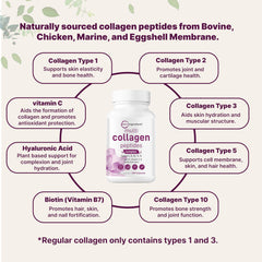 Collagen with hyaluronic acid and vitamin C components