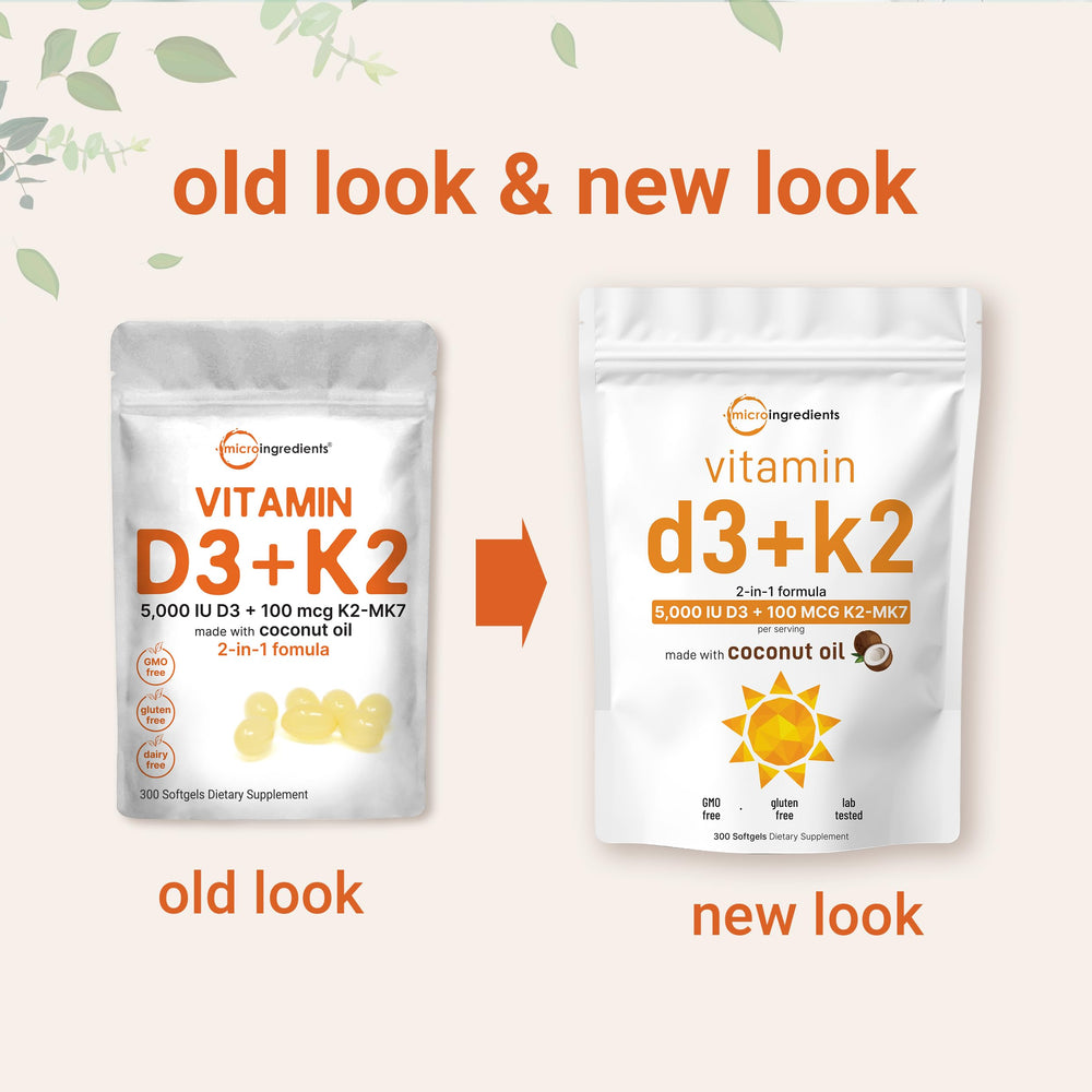 Graphic showing bone, immune, and heart health benefits from D3 and K2