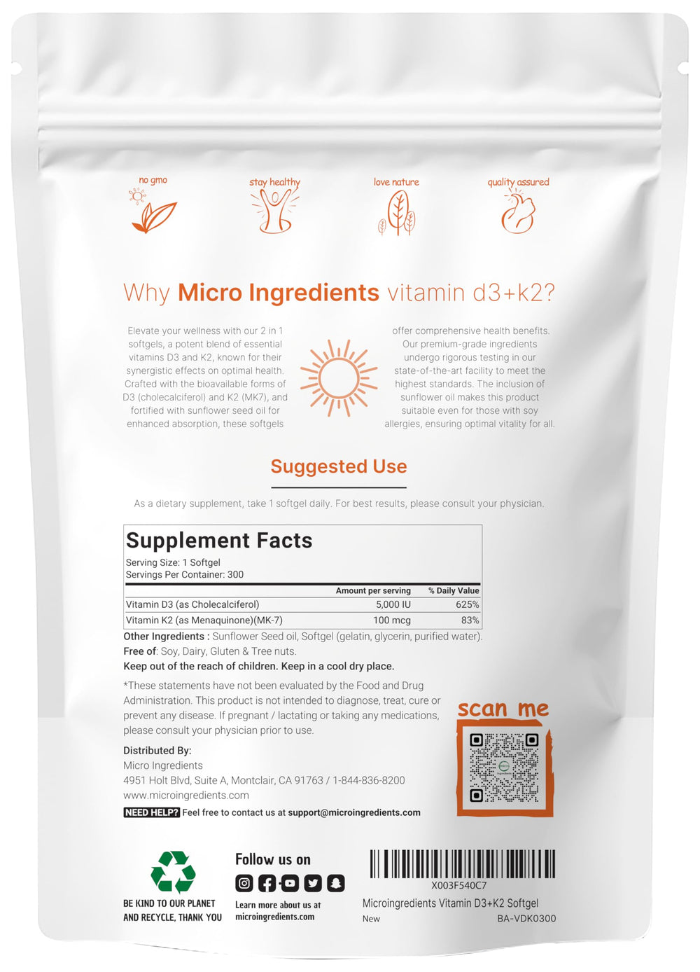Close-up of Vitamin D3 and K2 softgels