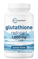 Bottle of Micro Ingredients Glutathione 1,000mg 120 veggie capsules