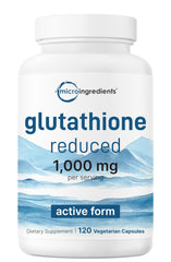Bottle of Micro Ingredients Glutathione 1,000mg 120 veggie capsules