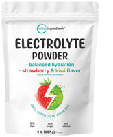 Micro Ingredients Hydration Electrolyte Powder 2 lb Strawberry Kiwi flavor, 106 servings