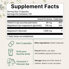 Micro Ingredients magnesium glycinate capsules close-up reveal smooth, easy-to-swallow texture.