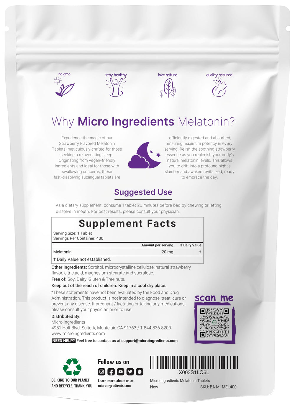 Sublingual fast-dissolve melatonin tablet