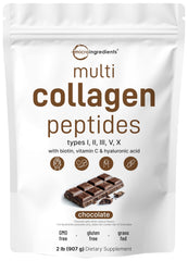 Chocolate flavor Micro Ingredients collagen peptides powder bottle