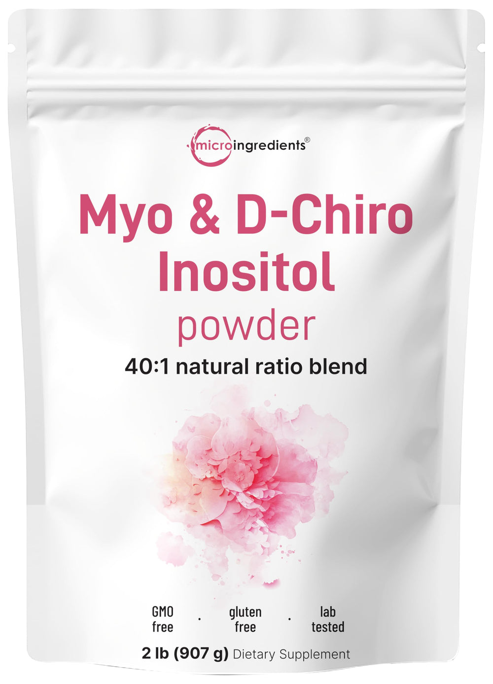 Micro Ingredients Myo-Inositol & D-Chiro Inositol powder 2lb with 442 servings