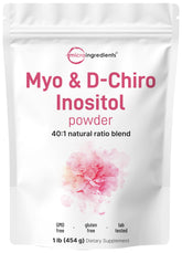 Micro Ingredients Myo-Inositol and D-Chiro Inositol powder, 1lb, 221 servings