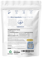 Omega-3 softgels from Micro Ingredients, 120-count, easy daily serving with burpless enteric coating.