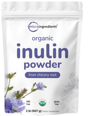 Front view of Micro Ingredients Organic Inulin Fiber Powder 2lb container