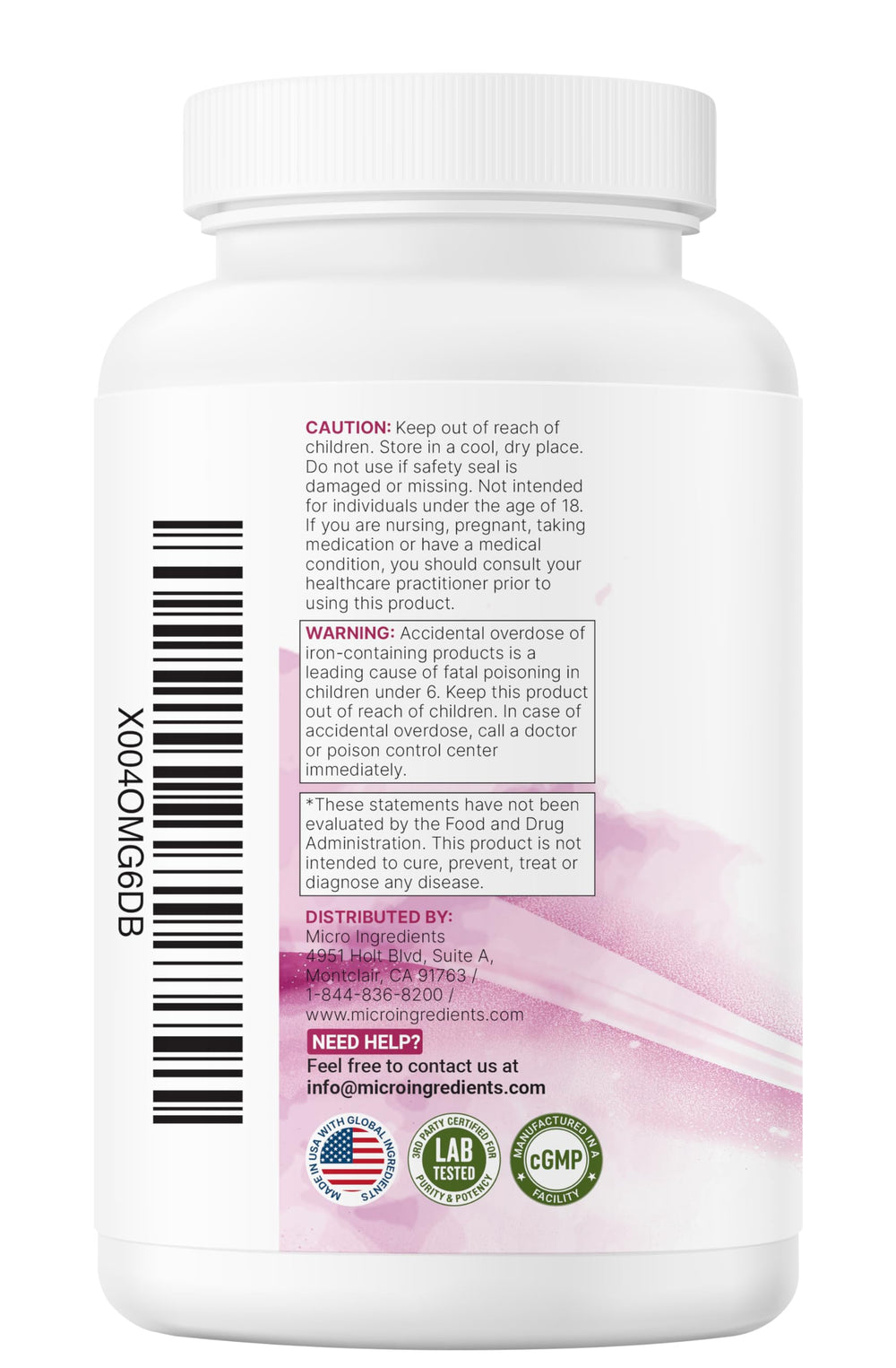 Micro Ingredients bottle beside a ruler showing capsule count and supply