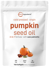 Bottle of Micro Ingredients Pumpkin Seed Oil with Saw Palmetto softgels