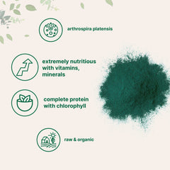 Ingredients label for organic spirulina powder