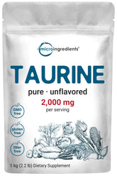 Front view of Micro Ingredients Taurine Powder packaging