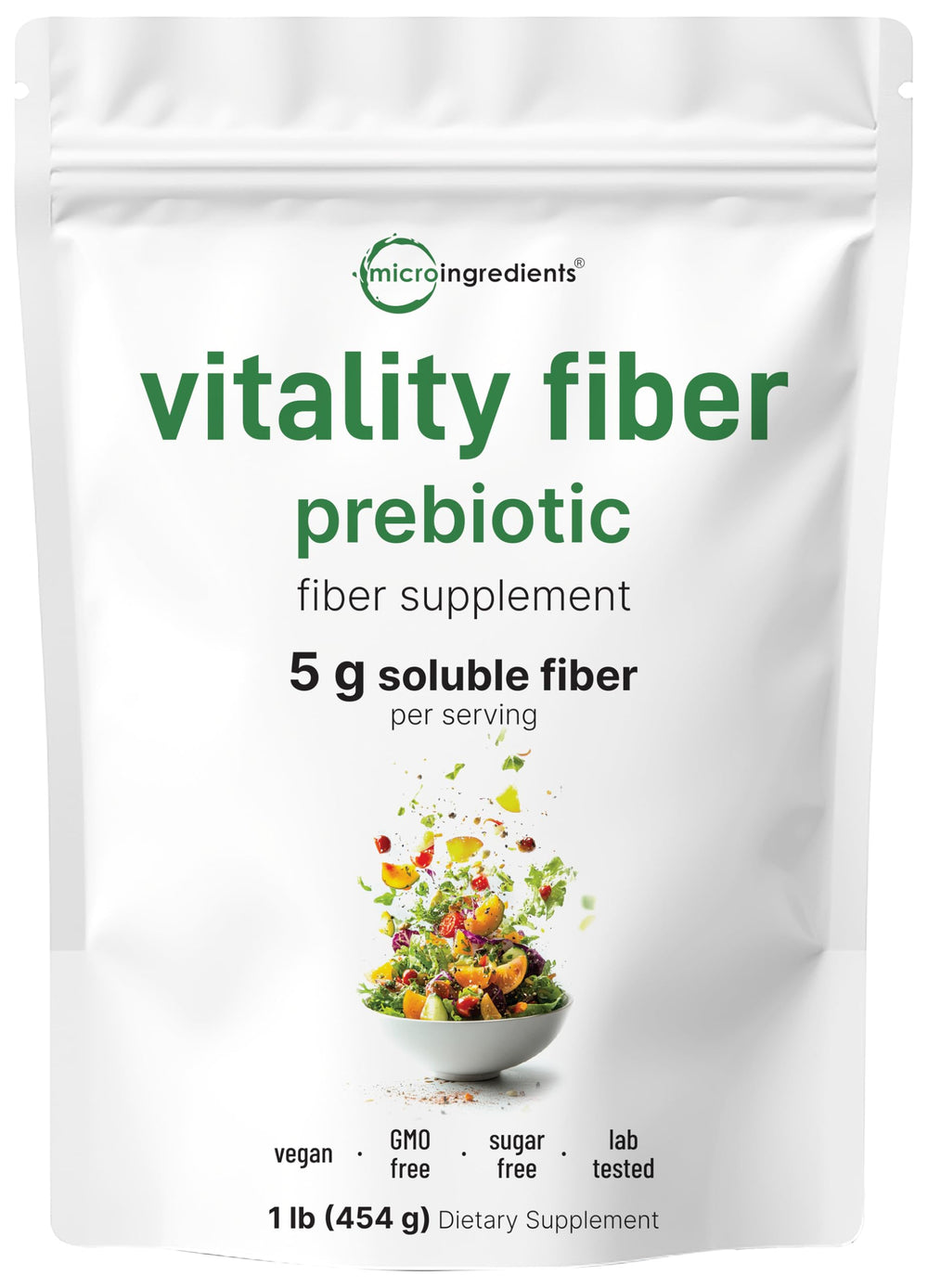 Micro Ingredients Vitality Prebiotic Fiber Powder 1lb unflavored front