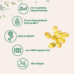 Close-up of softgels from Micro Ingredients Vitamin D3 + K2 for easy swallowing