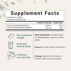 Micro Ingredients Vitamin D3 K2 softgels designed for easy swallowing