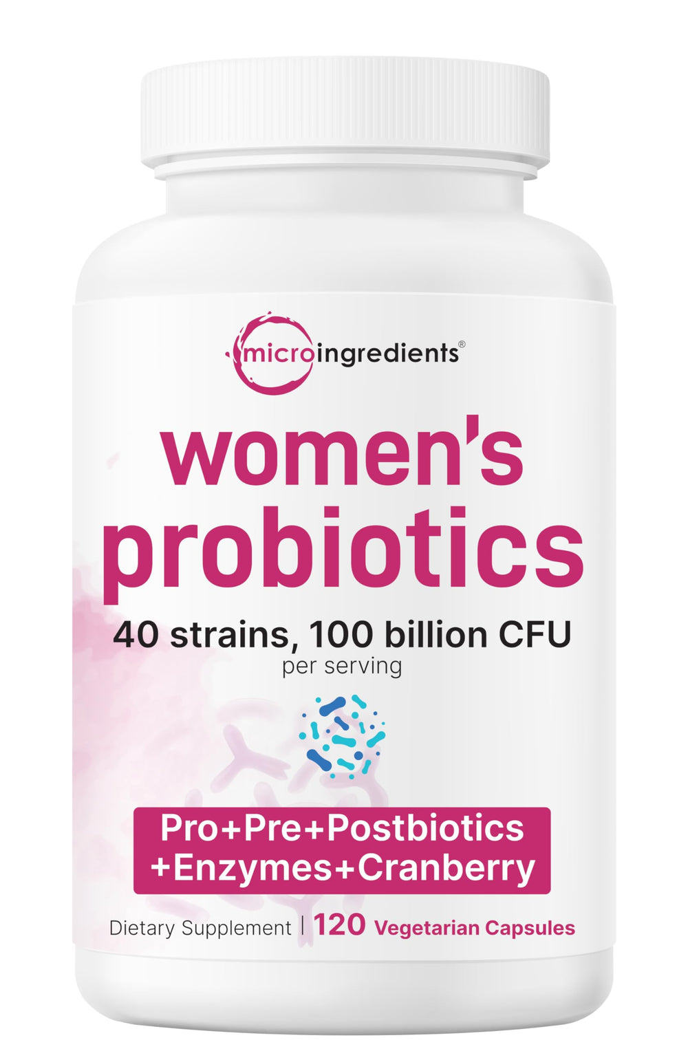 Micro Ingredients Women’s Probiotics bottle with label