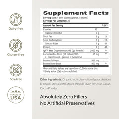 Container label showing 30 servings and product information