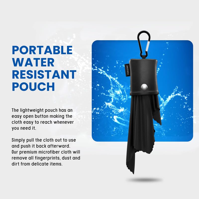 Set includes six cloths and six pouches for versatile cleaning