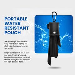 Set includes six cloths and six pouches for versatile cleaning