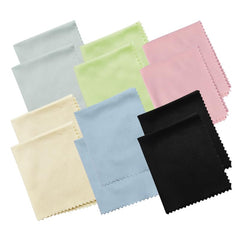 12-pack microfiber cleaning cloths in assorted colors, size 6x7 inches