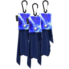 Blue microfiber glasses wipes 3-pack with portable pouch