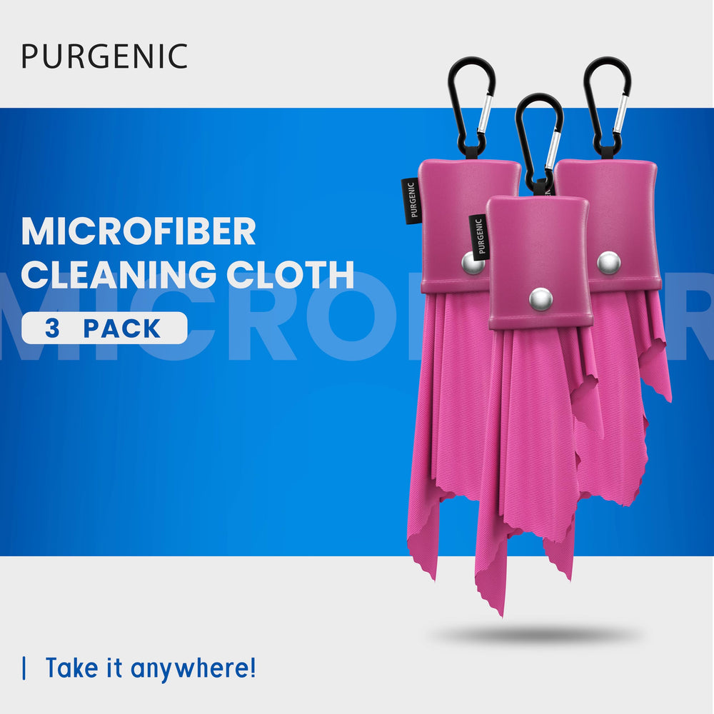 Close-up of microfiber cleaning cloths for glasses and lenses