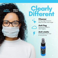 Microfiber lens cleaning towel used with anti-fog spray