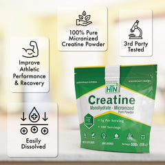 Micronized creatine dissolves easily in water or juice