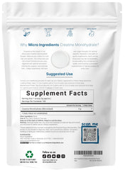 Micronized creatine monohydrate powder, unflavored