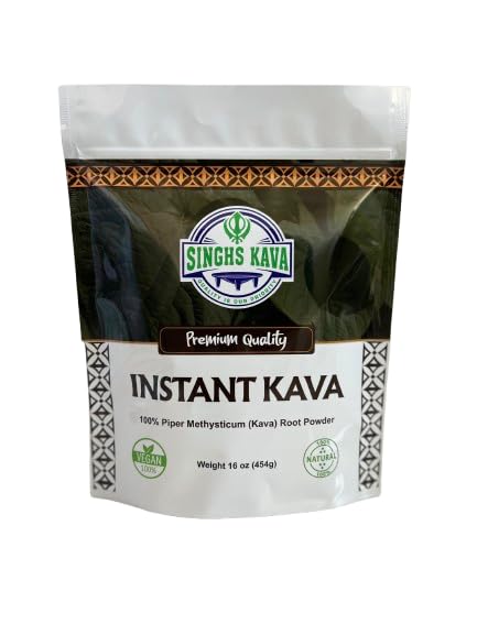 Kava powder being stirred into a drink