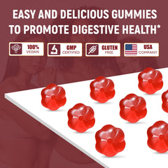 Migcopat digestive-health gummies closeup emphasizes easy-to-take form