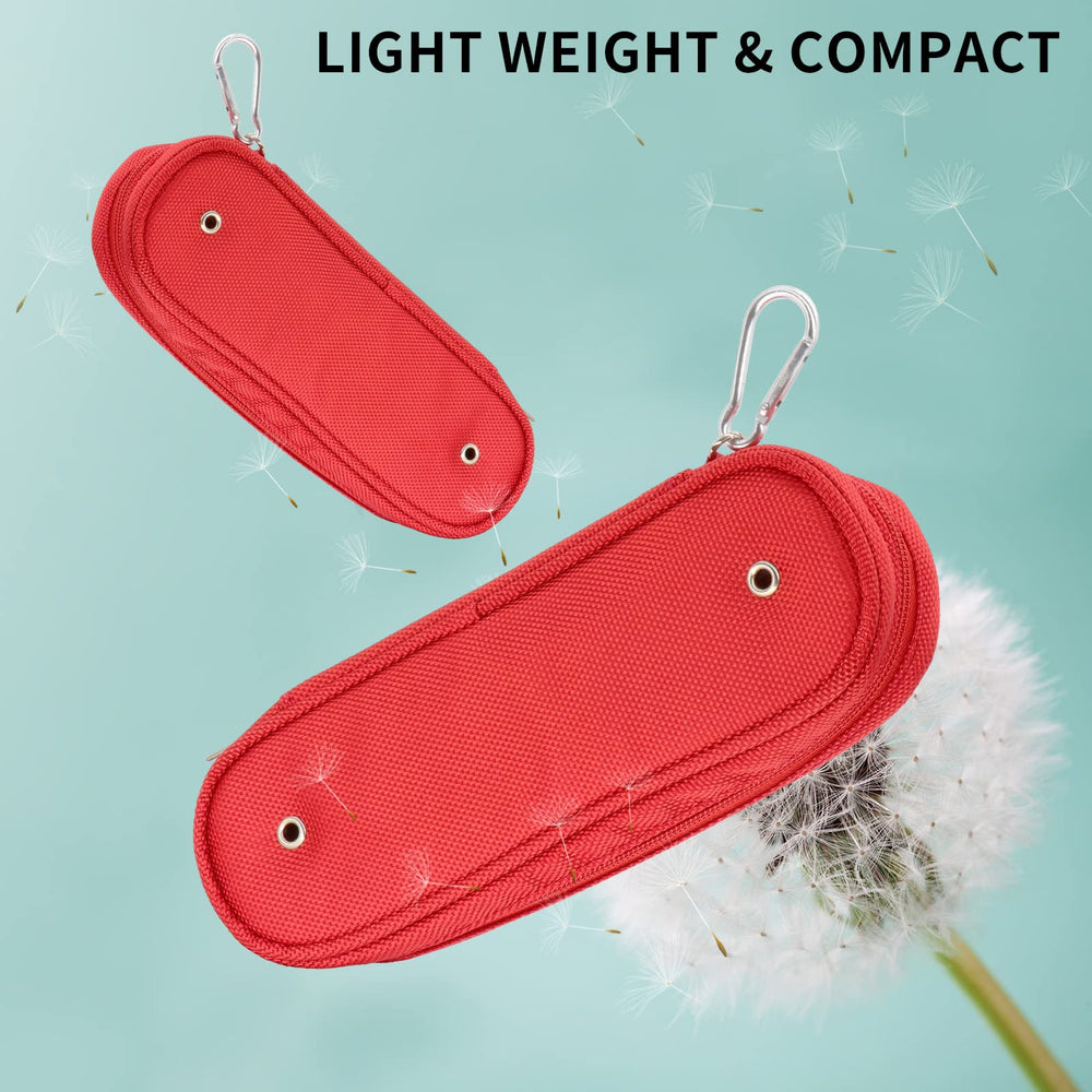 Carabiner clip attached to travel case for backpack