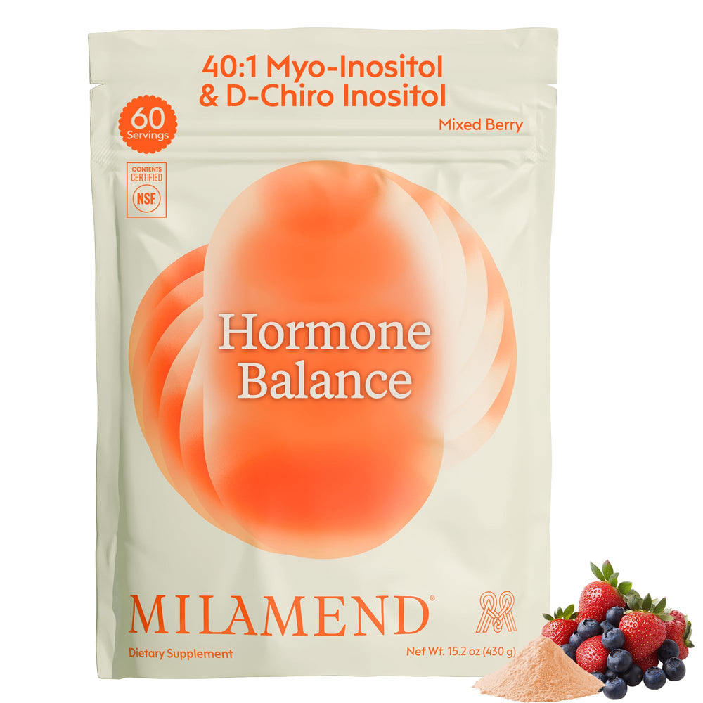 milamend front packaging showing container and mixed berry branding, clear benefit convenience